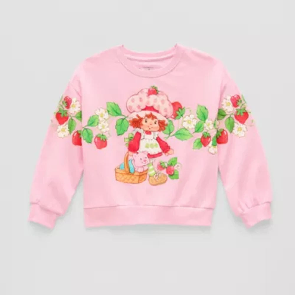 Little & Big Girls Crew Neck Long Sleeve Fleece Sweatshirt