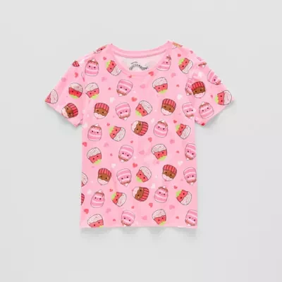 Big Girls Crew Neck Short Sleeve Squishmallows Graphic T-Shirt