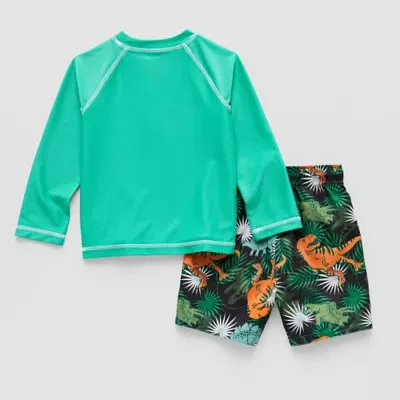 Toddler Boys Jurassic World Rash Guard Set