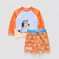 Toddler Boys Bluey Rash Guard Set