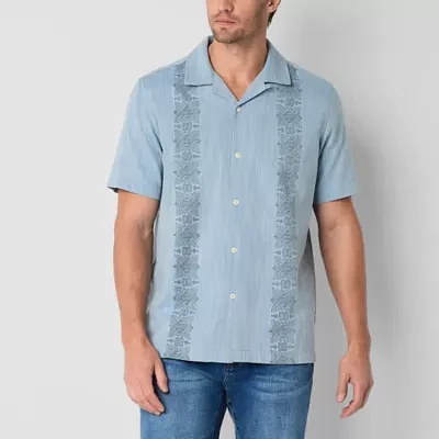 Frye and Co. Mens Regular Fit Short Sleeve Button-Down Shirt