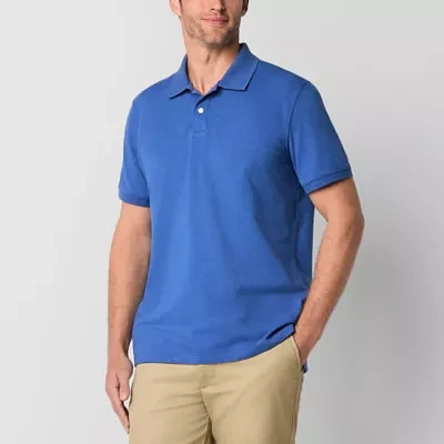 St. John's Bay Premium Dexterity Mens Classic Fit Easy-on + Easy-off Adaptive Short Sleeve Polo Shirt