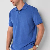 St. John's Bay Premium Dexterity Mens Classic Fit Easy-on + Easy-off Adaptive Short Sleeve Polo Shirt