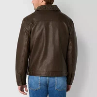 Wrangler Mens Faux Leather Midweight Field Jacket