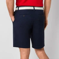 U.S. Polo Assn. Belted Flat Front 9" Mens Stretch Fabric Chino Short