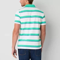U.S. Polo Assn. Stripe Pique Mens Classic Fit Short Sleeve Shirt