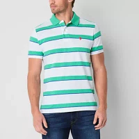 U.S. Polo Assn. Stripe Pique Mens Classic Fit Short Sleeve Shirt