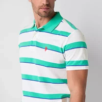 U.S. Polo Assn. Stripe Pique Mens Classic Fit Short Sleeve Shirt
