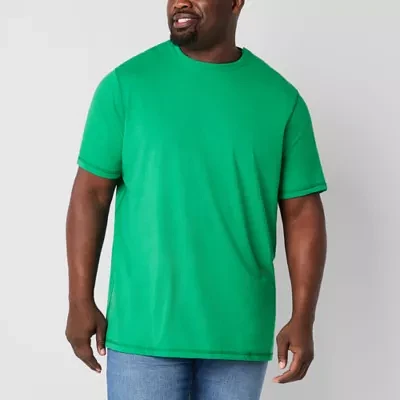 St. John's Bay Super Soft Big and Tall Mens Crew Neck Short Sleeve Easy-on + Easy-off Adaptive Moisture Wicking T-Shirt