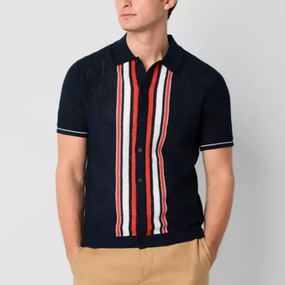 J. Ferrar Mens Short Sleeve Pullover Sweater