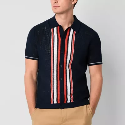 J. Ferrar Mens Short Sleeve Pullover Sweater