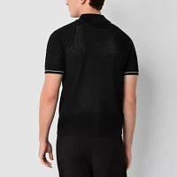 J. Ferrar Mens Short Sleeve Pullover Sweater