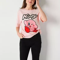 Juniors Kirby Oversized Womens Crew Neck Short Sleeve Graphic T-Shirt