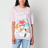 Juniors Womens Crew Neck Short Sleeve Squishmallows Graphic T-Shirt