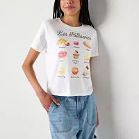 Juniors Les Patisseries French Pastries Semi Fit Tee Womens Crew Neck Short Sleeve Graphic T-Shirt