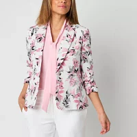 Black Label by Evan-Picone Textured Womens Classic Fit Suit Jacket