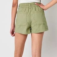 Arizona Womens High Rise Midi Short-Juniors