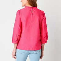 St. John's Bay Womens Crew Neck Long Sleeve Blouse