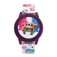 Shimmer And Shine Girls Digital White Strap Watch Sns4074jc