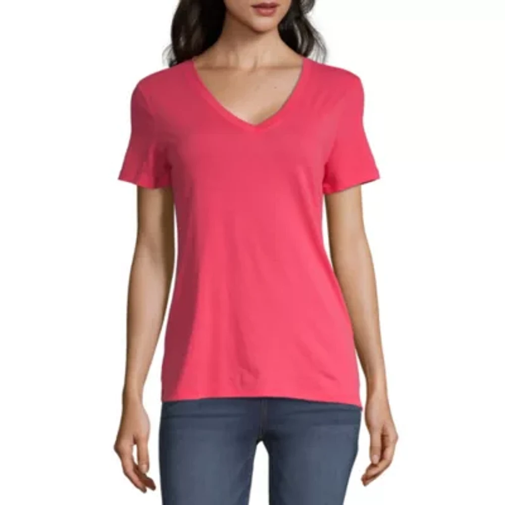 a.n.a Womens V Neck Short Sleeve T-Shirt