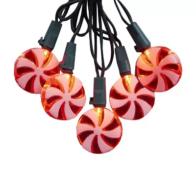 Kurt Adler 20-Light Red Candy LED Light Set