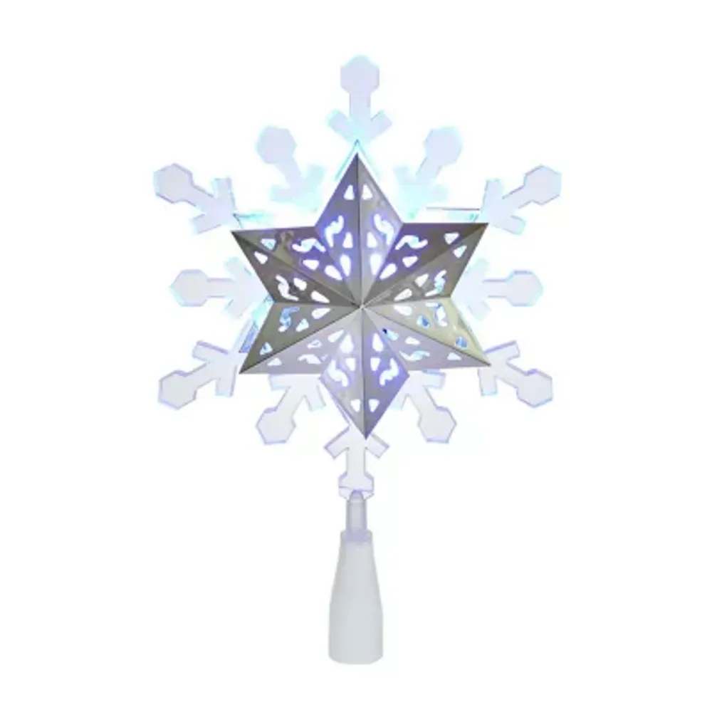 Kurt Adler Rotating Blue and White LED Lighted Snowflake Treetop