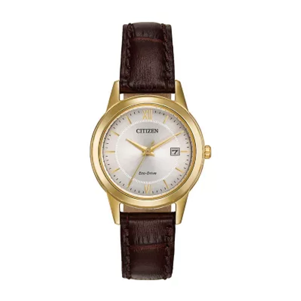 Citizen Corso Womens Brown Leather Strap Watch Fe1082-05a