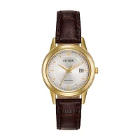 Citizen Corso Womens Brown Leather Strap Watch Fe1082-05a