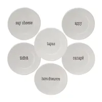 Certified International Just Words 4-pc. Ceramic Appetizer Plate