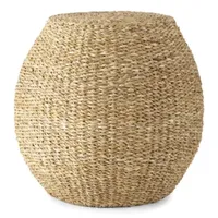 Linden Street Seagrass Stool Patio Ottoman