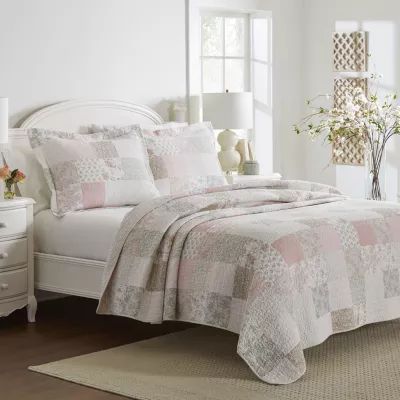 Laura Ashley Celipatchwork Floral Reversible Quilt Set