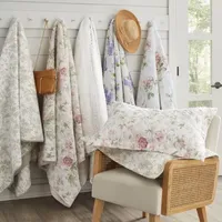 Laura Ashley Heirloom Floral Reversible Quilt Set