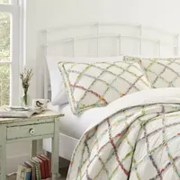 Laura Ashley Ruffle Garden Floral Reversible Quilt