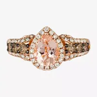 Le Vian Grand Sample Sale® Ring featuring 3/4 cts. Peach Morganite™, 1/3 Chocolate Diamonds® , 3/8 Nude Diamonds™  set 14K Strawberry Gold®