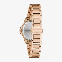 Bulova Marine Star Womens Diamond Accent Rose Goldtone Stainless Steel Bracelet Watch 98r295