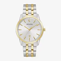 Bulova Classic Mens Two Tone Stainless Steel Bracelet Watch 98b385