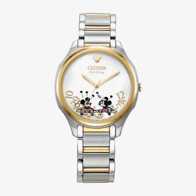 Citizen Disney Mickey Mouse Minnie Mouse Womens Two Tone Stainless Steel Bracelet Watch Em0754-59w