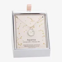 Sparkle Allure Zodiac Cubic Zirconia Pure Silver Over Brass 16 Inch Link Round Pendant Necklace