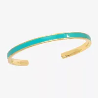 Sparkle Allure Enamel 14K Gold Over Brass Cuff Bracelet