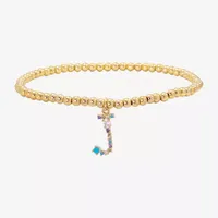 Sparkle Allure Cubic Zirconia 14K Gold Over Brass 6 3/4 Inch Bead Strand Bracelets