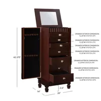 Powell Company Maxine Cherry Jewelry Armoire