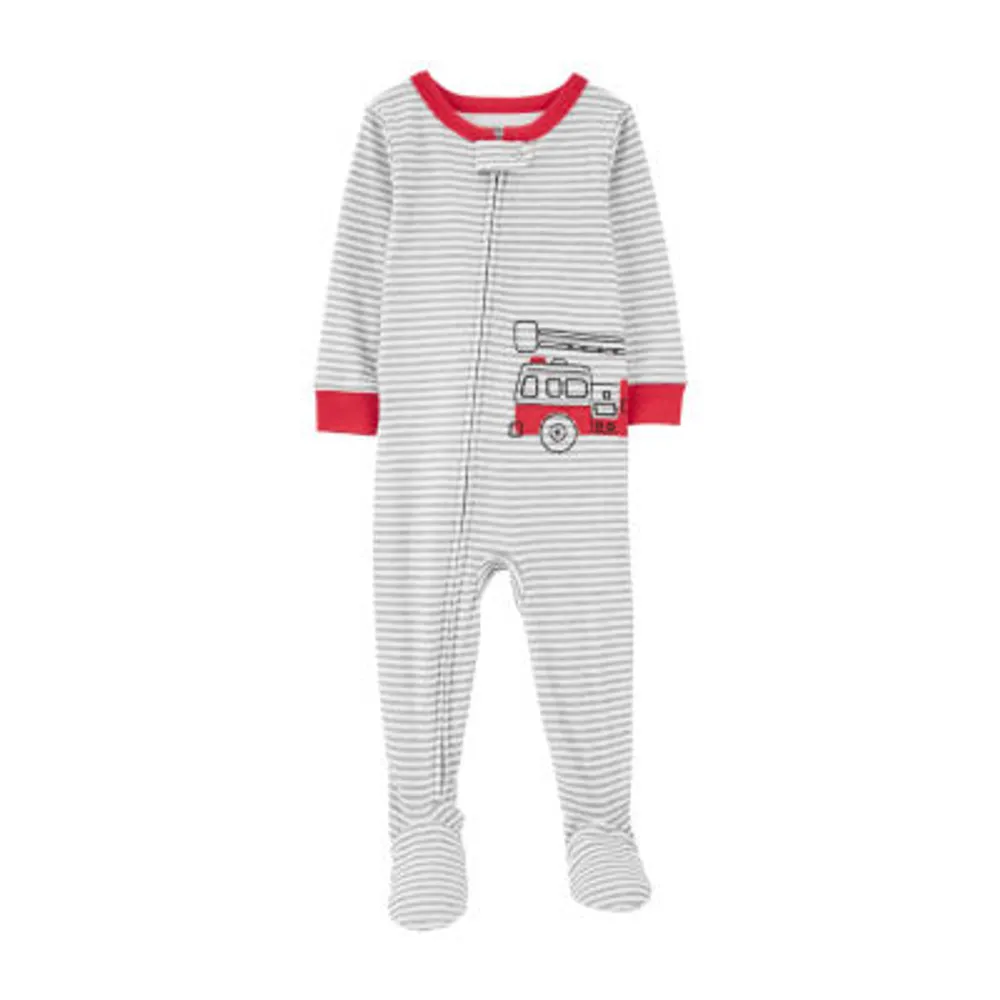 Carter's Toddler Boys Crew Neck Long Sleeve Footed Pajamas