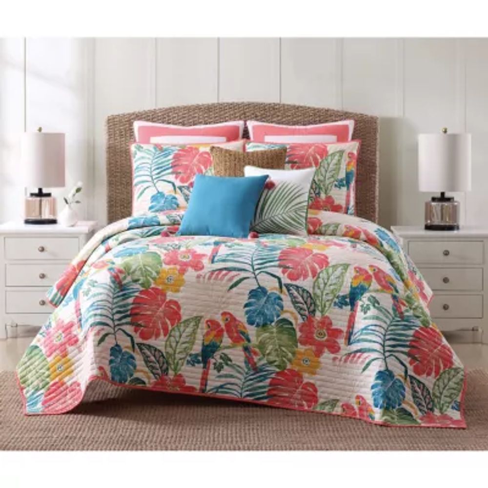 Nautica Marina Cove Cotton Reversible Quilt And Bonus Set