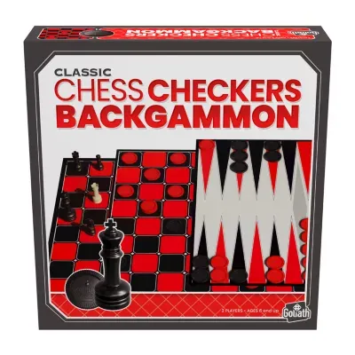 Pressman Classic Games - Chess/Checkers/Backgammon Board Game