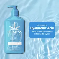 Hempz Ocean Breeze Herbal Body Moisturizer With Hyaluronic Acid 17 Oz.