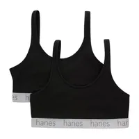 Hanes Originals Ultimate Stretch Cotton Women's Scoopneck Bralette, 2-Pack DHO102