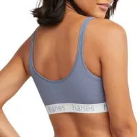 Hanes Originals Ultimate Stretch Cotton Women's Scoopneck Bralette, 2-Pack DHO102