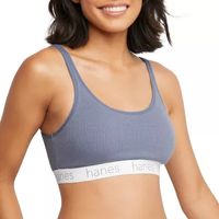 Hanes Originals Ultimate Stretch Cotton Women's Scoopneck Bralette, 2-Pack DHO102