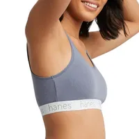 Hanes Originals Ultimate Stretch Cotton Women's Scoopneck Bralette, 2-Pack DHO102