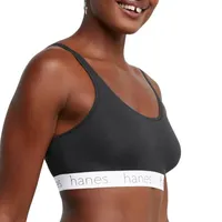 Hanes Originals Ultimate Stretch Cotton Women's Scoopneck Bralette, 2-Pack DHO102